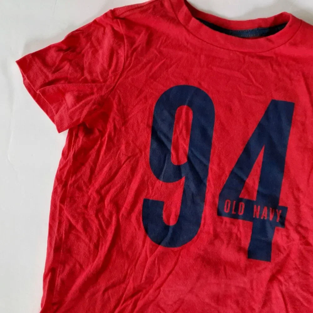 Old Navy Boys T-Shirt Red Short Sleeve Logo Size XS 5